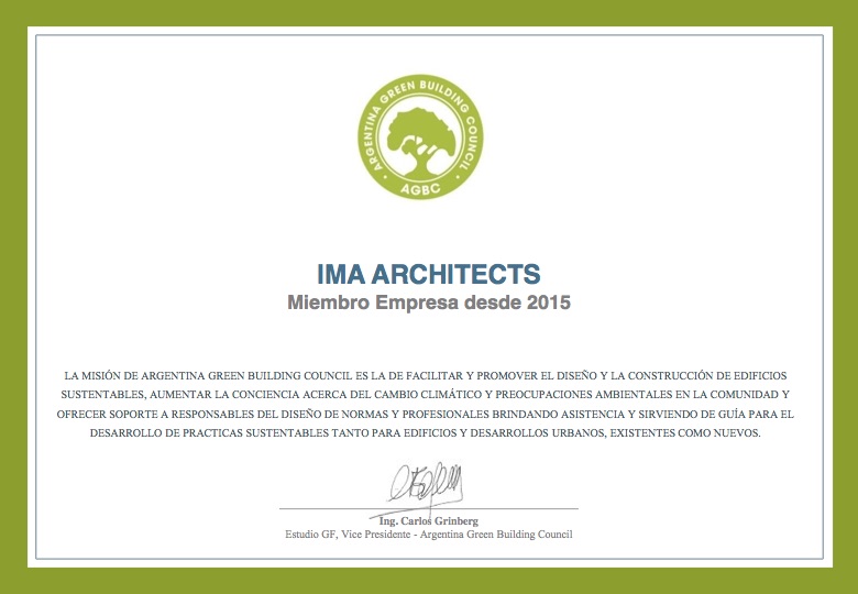 IMA Architects. miembro del Argentina Green Building Council desde 2015